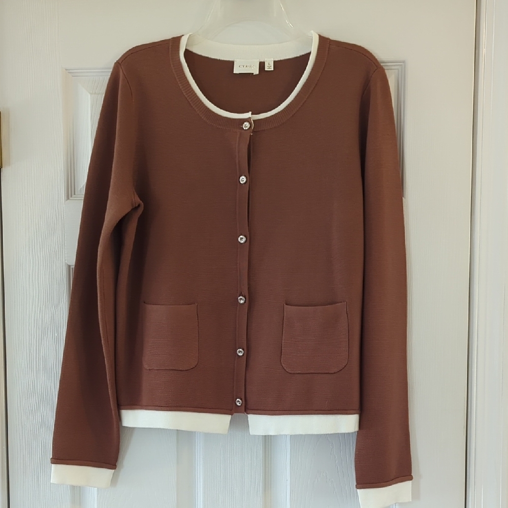 Cyrus The Contrast Trim Cardigan NWT